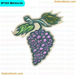 Grape Bunch Embroidery Design 3