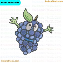 Grape Character Embroidery Design 7