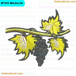 Grape Cluster Embroidery Design 5