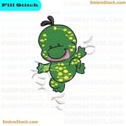 Green Frog Embroidery Design 8