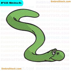 Green Worm Embroidery Design 54