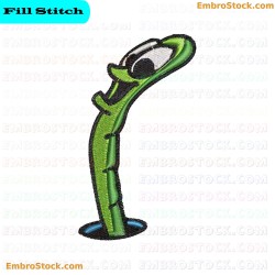 Green Worm Embroidery Design 67