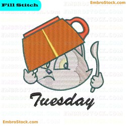 Grumpy Tuesday Kitten Embroidery Design 6