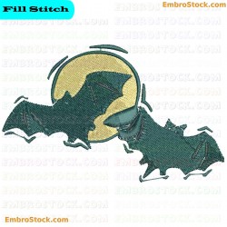 Halloween Bat Embroidery Design 1