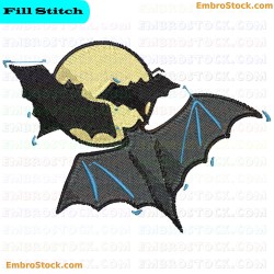 Halloween Bat Embroidery Design 3