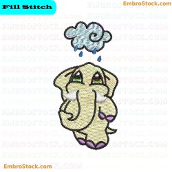 Happy Elephant Embroidery Design 7