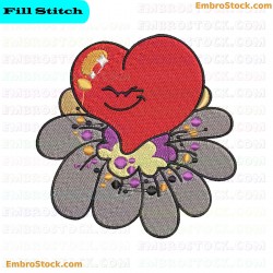 Happy Heart Embroidery Design 26