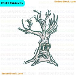 Haunted Halloween Tree Embroidery Design 10