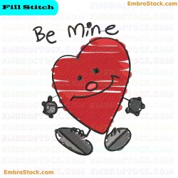 Heart Saying Be Mine Embroidery Design 12