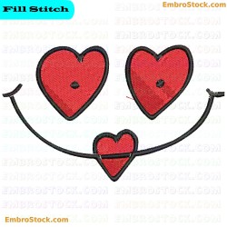 Heart Shaped Face Embroidery Design 17