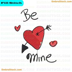 Heart With Arrow Embroidery Design 11