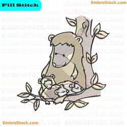 Hedgehog Family Embroidery Design 10