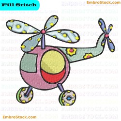 Helicopter Embroidery Design 5