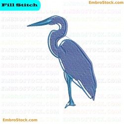 Heron Embroidery Design 4