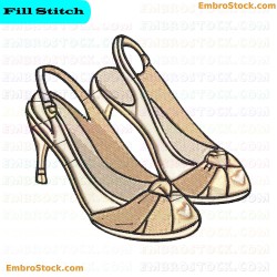 High Heeled Shoes Embroidery Design 11