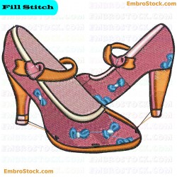 High Heeled Shoes Embroidery Design 9