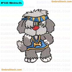 Hip Hop Attire Cartoon Dog Embroidery Design 8