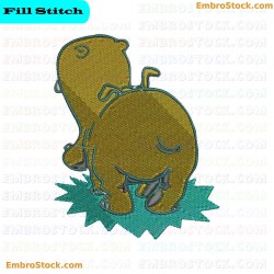 Hippopotamus Embroidery Design 15