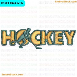 Hockey Embroidery Design 1