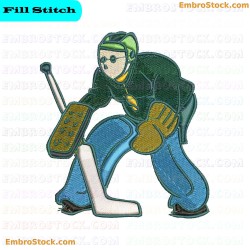 Hockey Goalie Embroidery Design 4