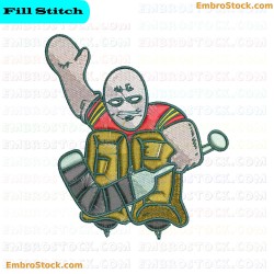 Hockey Goalie Equipment Embroidery Design 2