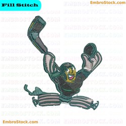 Hockey Player Character Embroidery Design 9