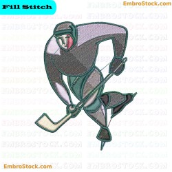 Hockey Player Embroidery Design 10