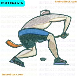 Hockey Player Embroidery Design 6