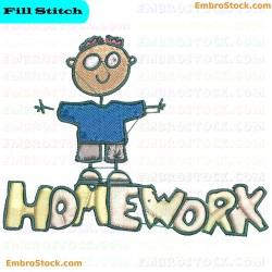 Homework Embroidery Design 8