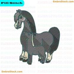 Horse Embroidery Design 4