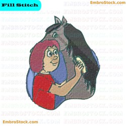 Horse Grooming Embroidery Design 8