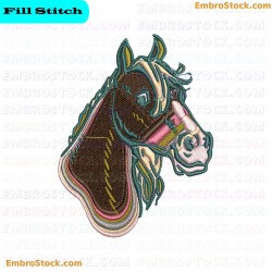 Horse Head Embroidery Design 19