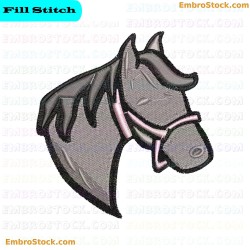 Horse Head Embroidery Design 7