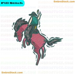 Horse Rider Embroidery Design 23