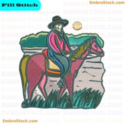 Horse Rider Embroidery Design 4