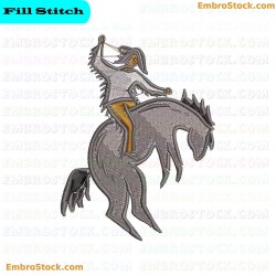 Horse Rider Embroidery Design 6