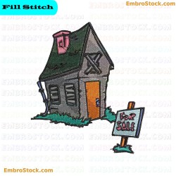 House For Sale Embroidery Design 4