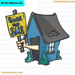 House For Sale Embroidery Design 9