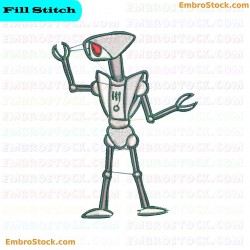 Humanoid Robot Sketch Embroidery Design 24