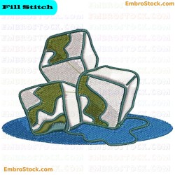 Ice Cubes Embroidery Design 2