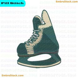 Ice Hockey Skate Embroidery Design 8