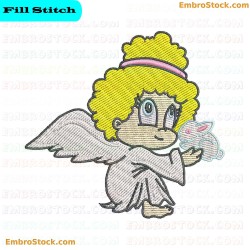 Innovative Angel Embracing A Rabbit Embroidery Design 1