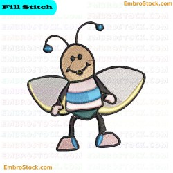 Insect Character Embroidery Design 6