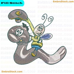 Insect Riding On Worms Back Embroidery Design 4