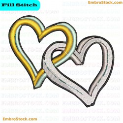 Intertwined Hearts Embroidery Design 8