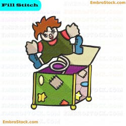 Jack In The Box Toy Embroidery Design 57