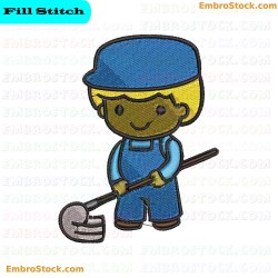 Janitor Embroidery Design 4