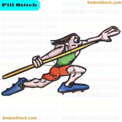 Javelin Thrower Embroidery Design 3