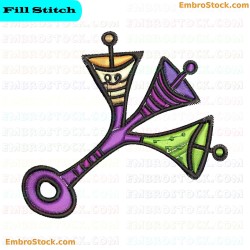 Jesters Scepter Embroidery Design 64