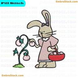 Joe Rabbit Harvesting Embroidery Design 8